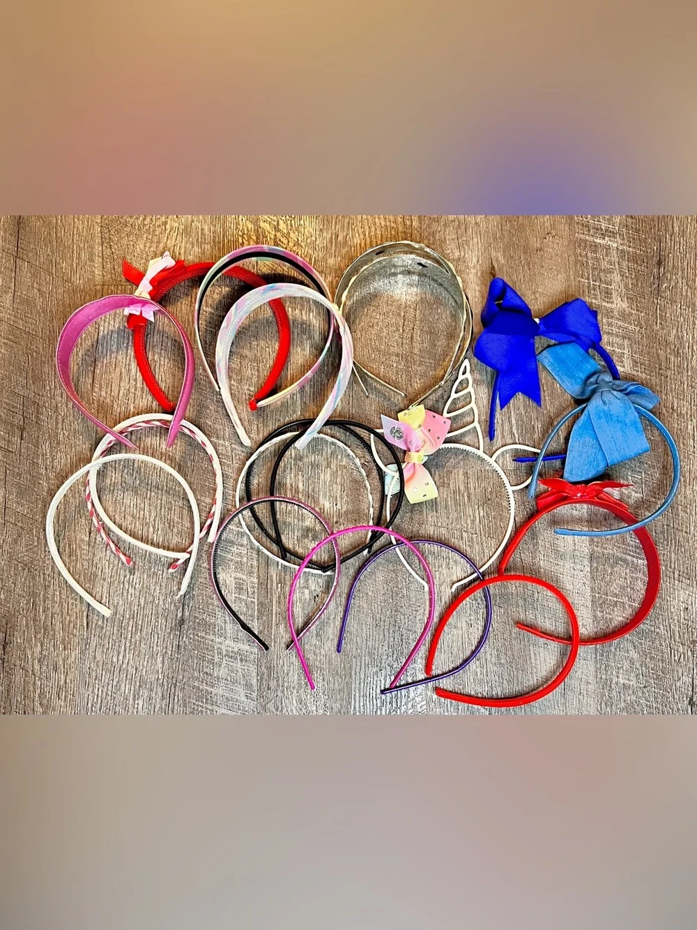 20pc Girls Headband Lot Vintage Bows Rhinestone Plaid Hair Accessories